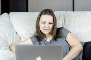 teletherapy benefits - woman on laptop