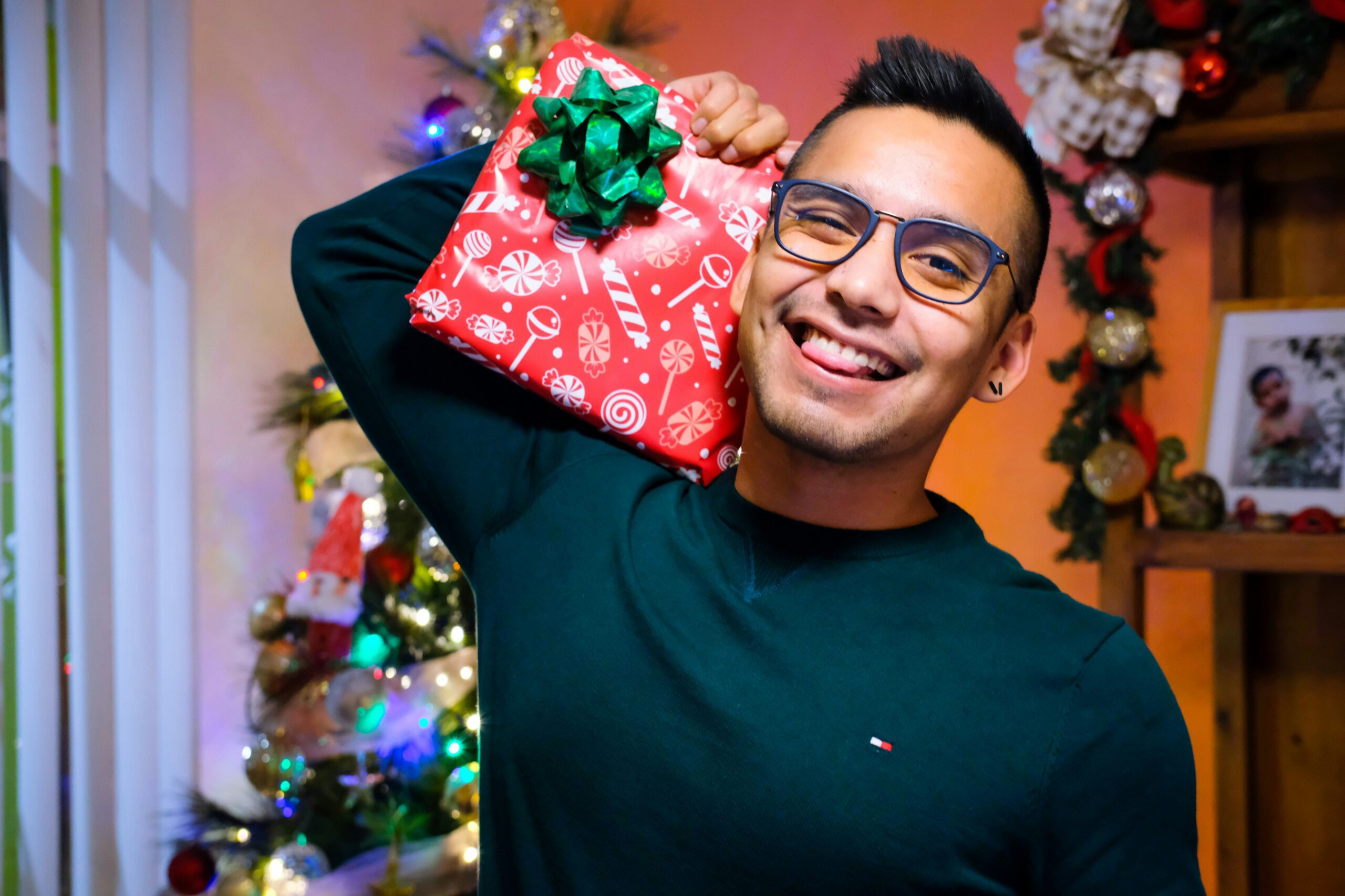 man with christmas gift gift-giving anxiety