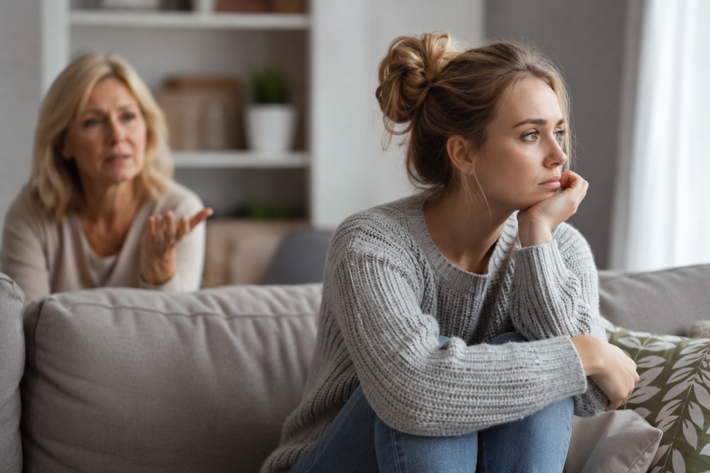 how to set boundaries with family mother and daughter arguing