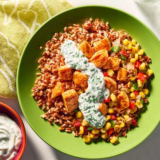 Chicken and Red Rice Grain Bowl best fiber supplements for digestive health