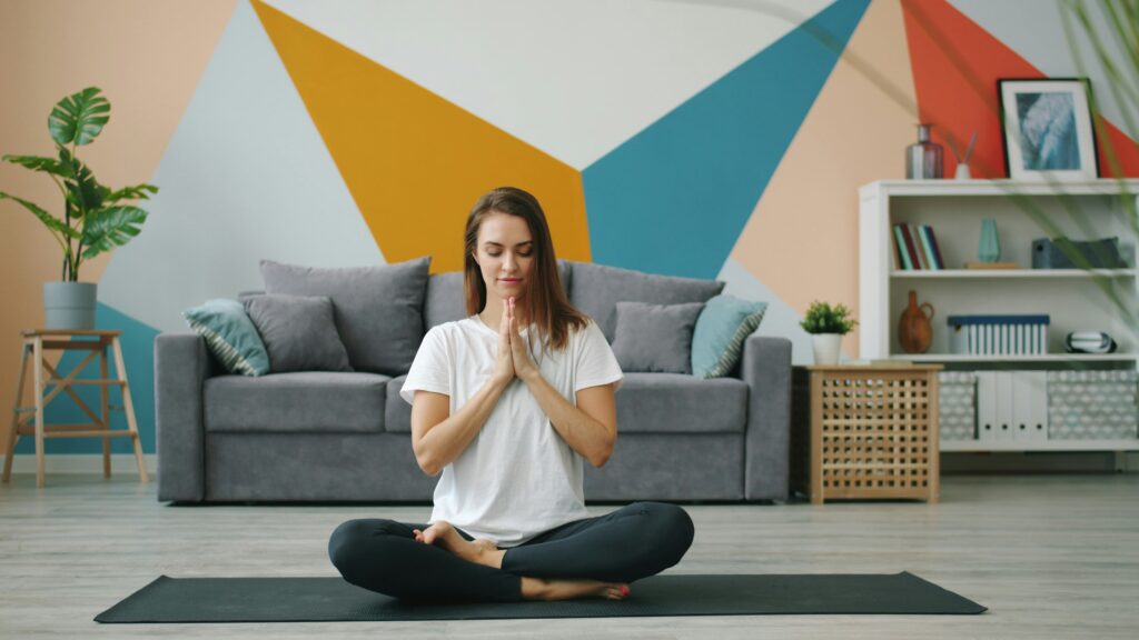sunday scaries woman meditating yoga body mind connection