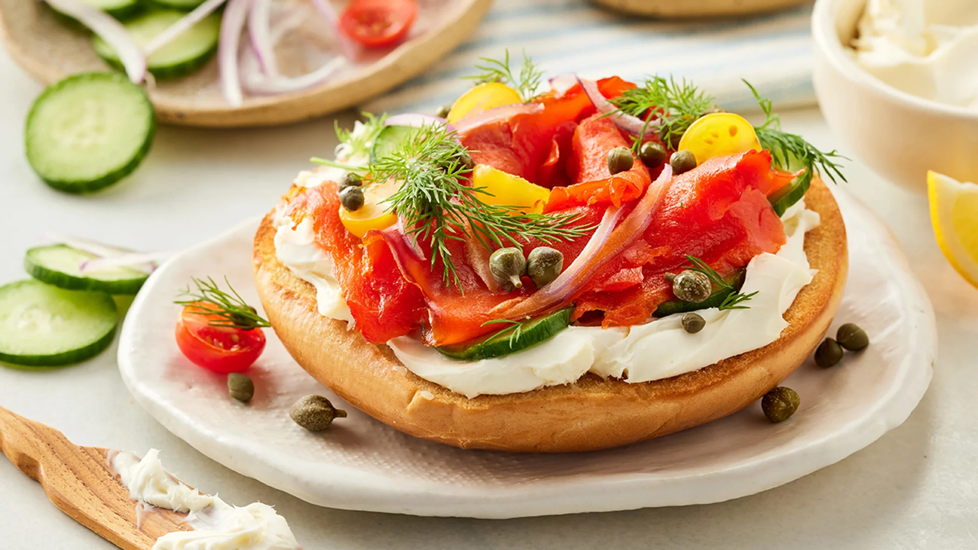bagel and lox high protein breakfast with no eggs