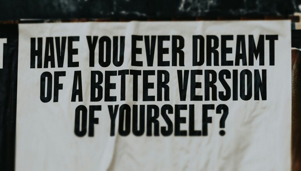 self improvement habits sign