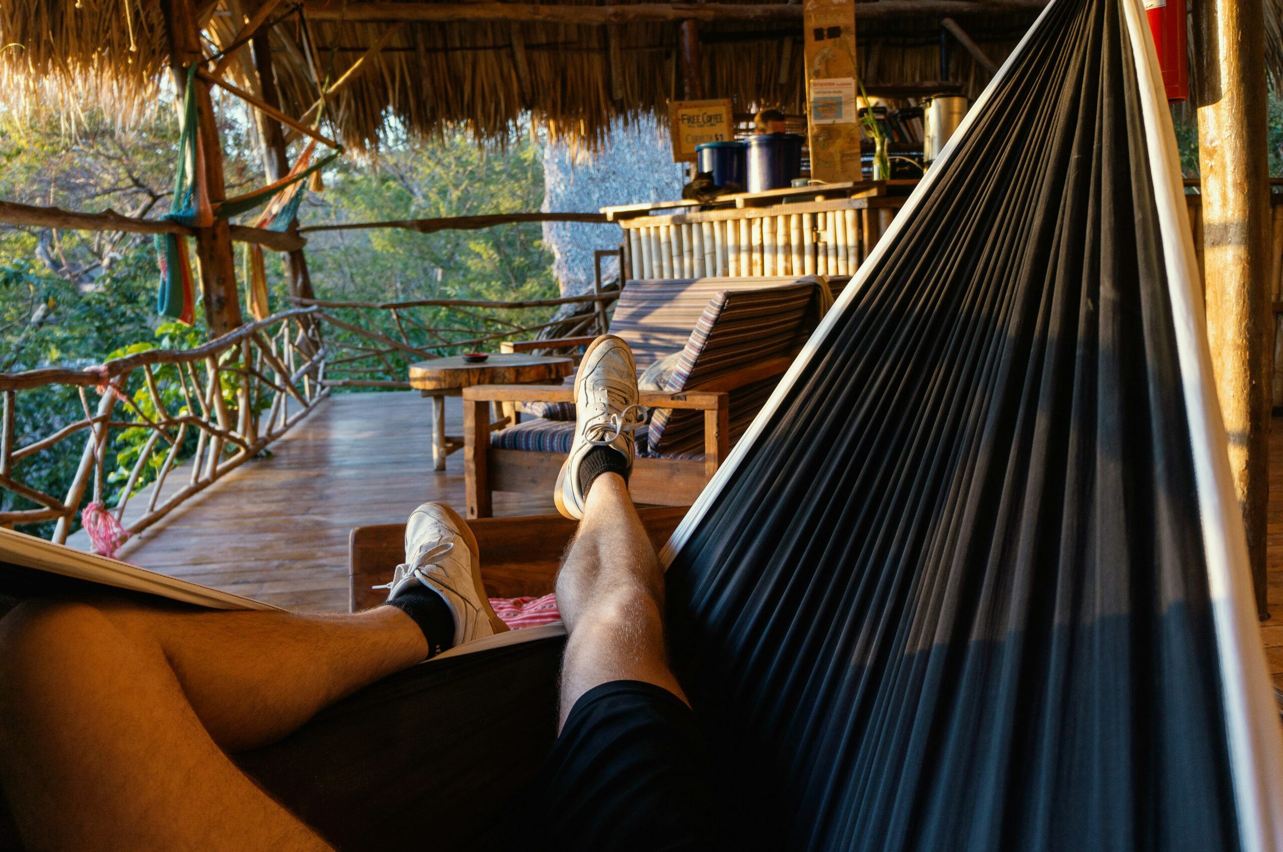 man relaxing holiday recovery 