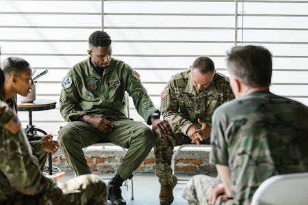 trauma counseling military men in group counseling