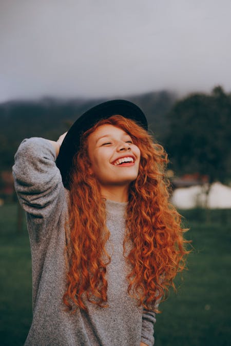 woman smiling outdoor therapy