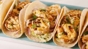 healthy bbq options - shrimp tacos