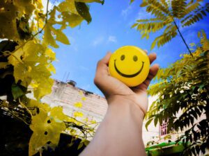 Toxic Positivity - yellow smiley face