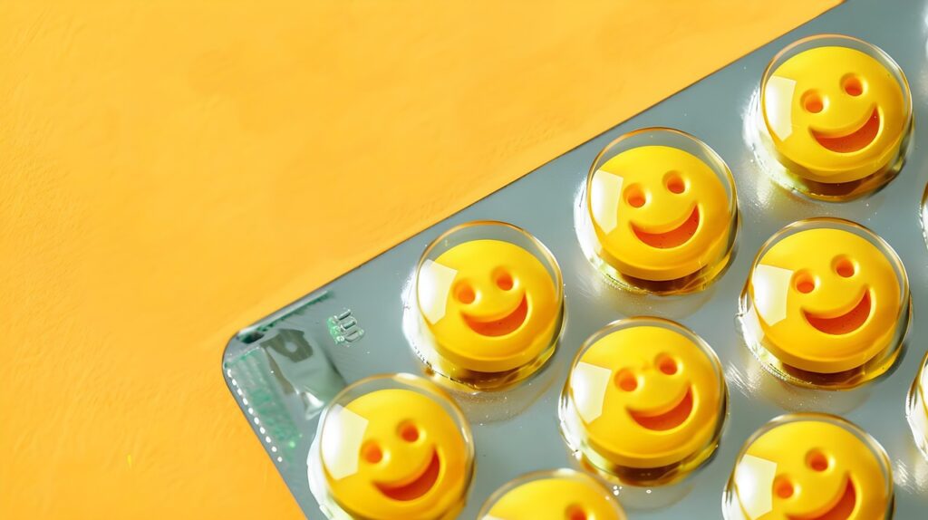 smiley face pills - dopamine and serotonin