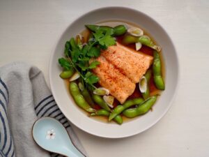 brothy salmon - gluten-free lunch 