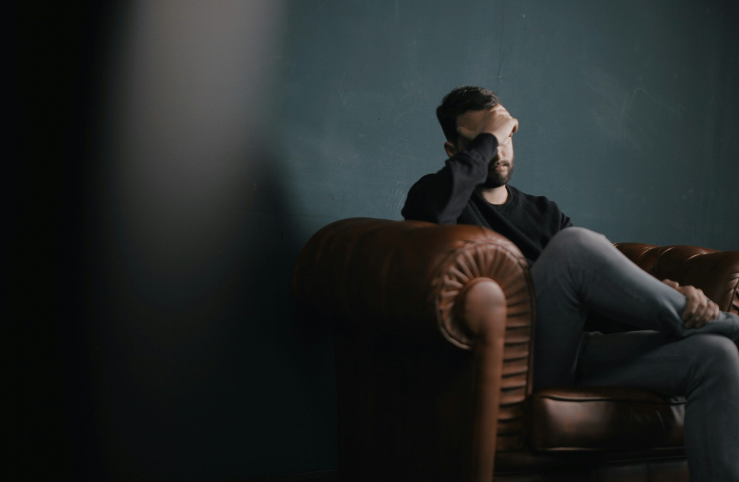 sad tired sleepy depressed man adjustment disorder with mixed anxiety and depressed mood