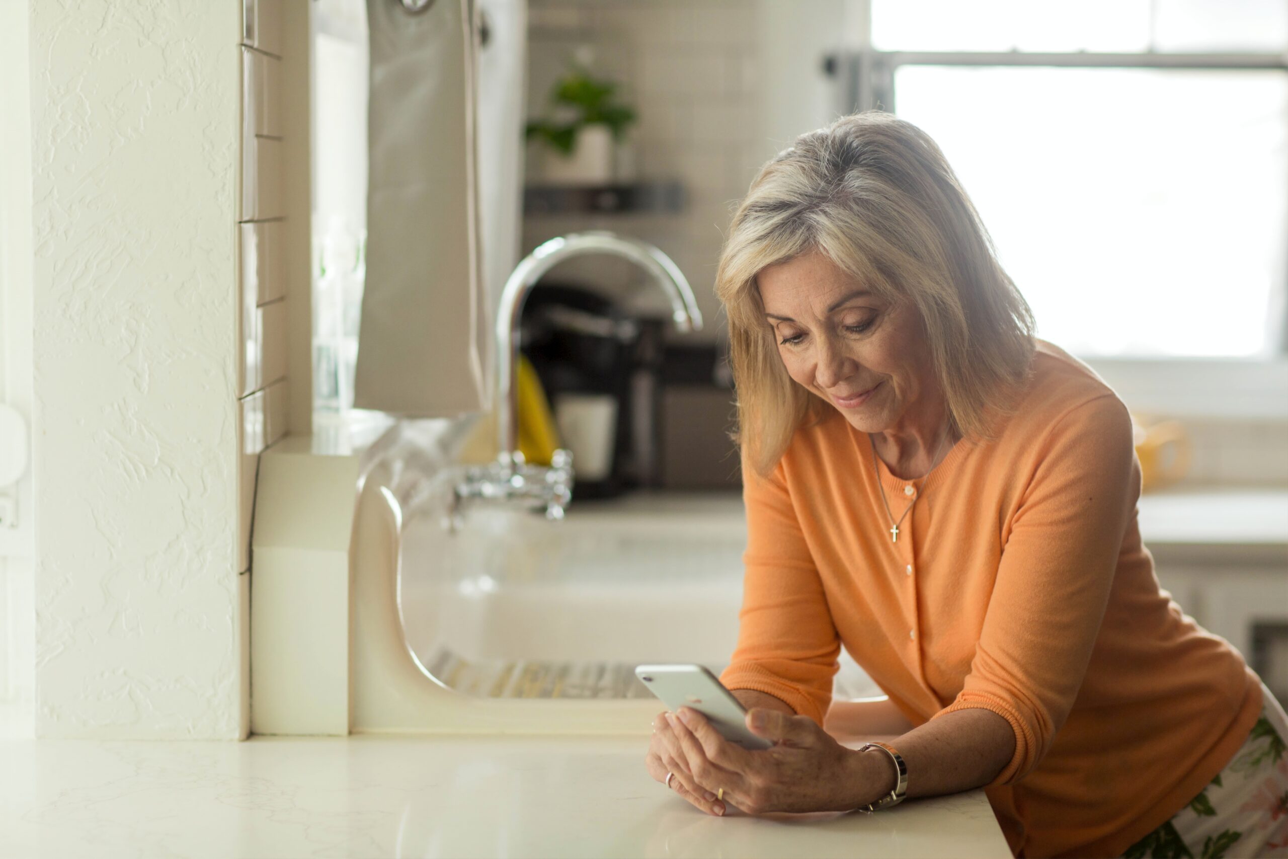 how to start online counseling woman on her phone