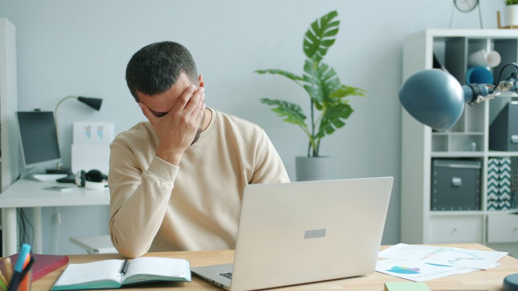 stress out man at work job search stress coping